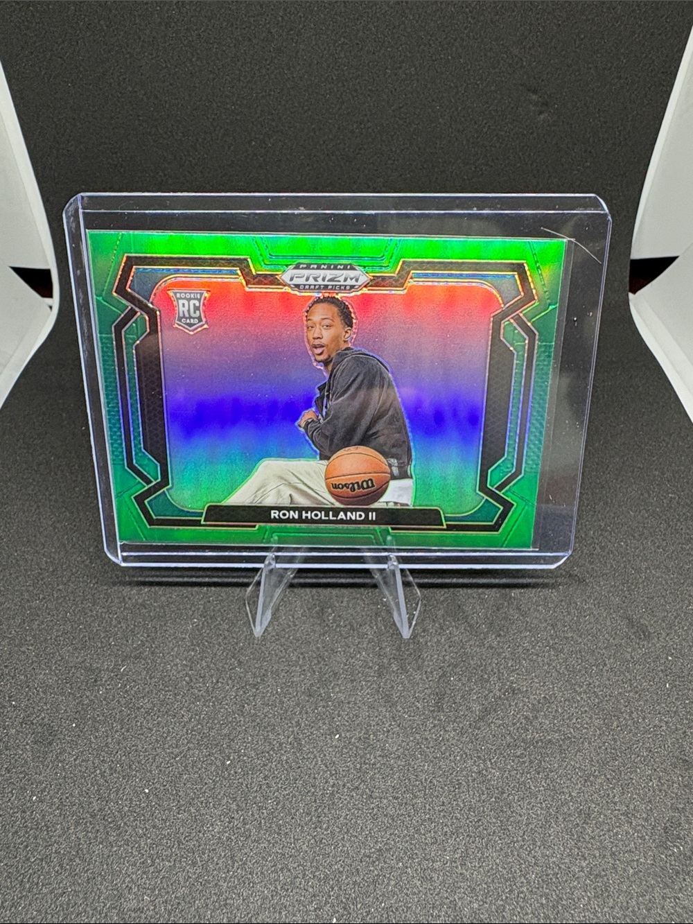 Panini Prizm Holographic Green Ron Holland II Rookie Basketball Card